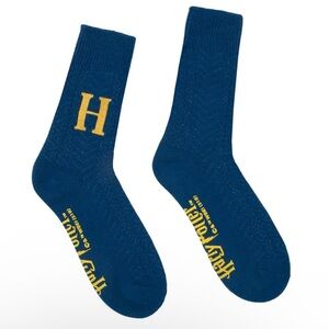 Out of Print Harry Potter Sweater Socks Blue Yellow Casual Socks